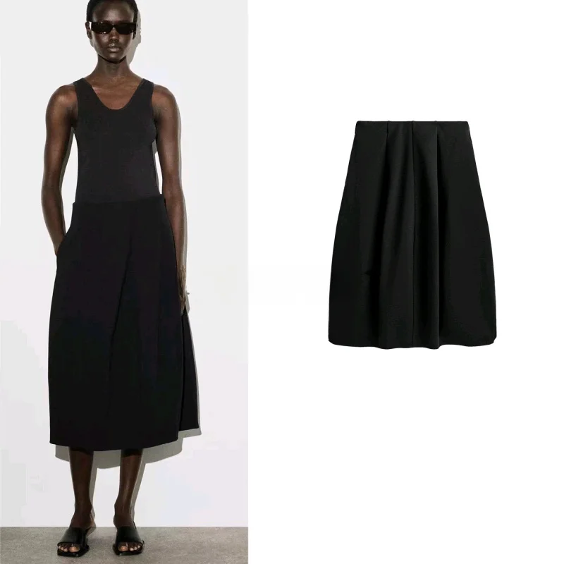 

Новинка весенней коллекции: Женская повседневная юбка А-силуэта средней длины с эластичным поясом, элегантная, женственная, из полиэстера, с эффектом стирки