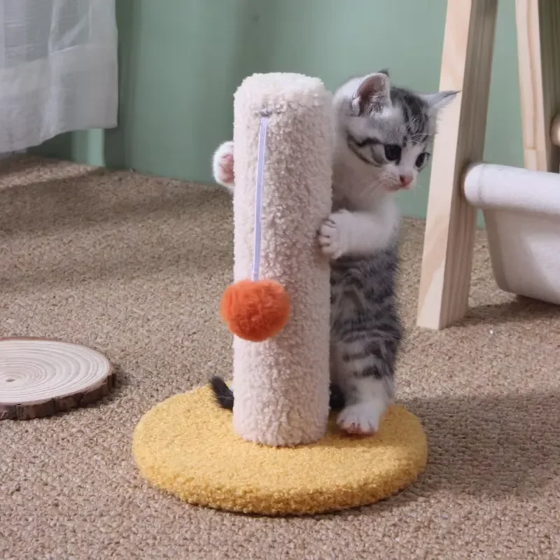 Single Column Cat Climbing Frame Kitten Scratching Post Sisal Rope Grinding Claw Tree Toy for Cats Interactive Pet Furniture