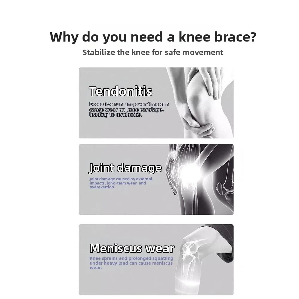 

1Pair Silicone Patella Knee Strap Fixed Protection Breathable Sports Knee Braces Highly Elastic Adjustable Knee Support