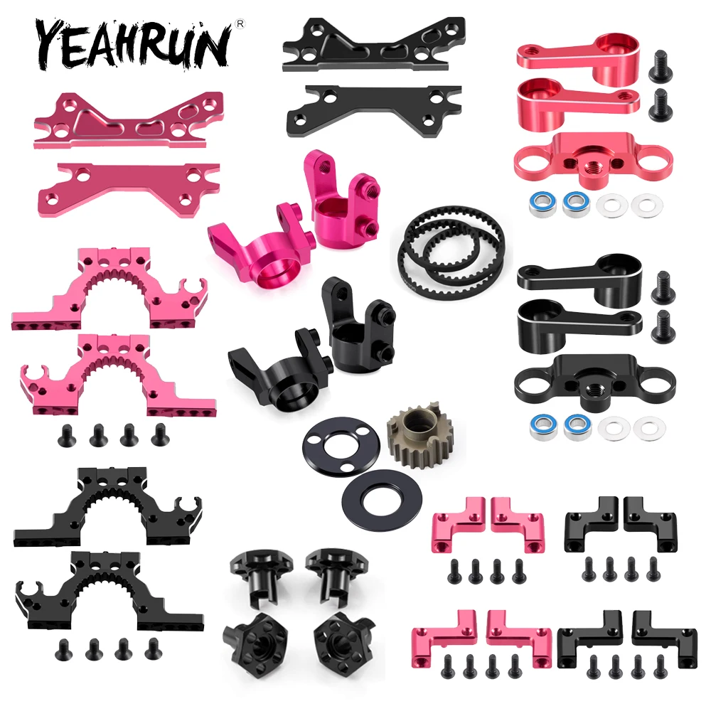 YEAHRUN Steering Knuckles Arm Upper Hydraulic Gearbox Cover Mount Hex Adapters Belt Gear for Sakura Cero Ultra 1/10 RC Drift Car