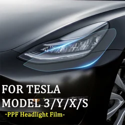 Car Light Film Pre-cut PPF for Tesla Model 3 Y X S 2020-2023 Auto Headlight Film Rearview Mirror Anti Scratches Fog Lamp Sticker