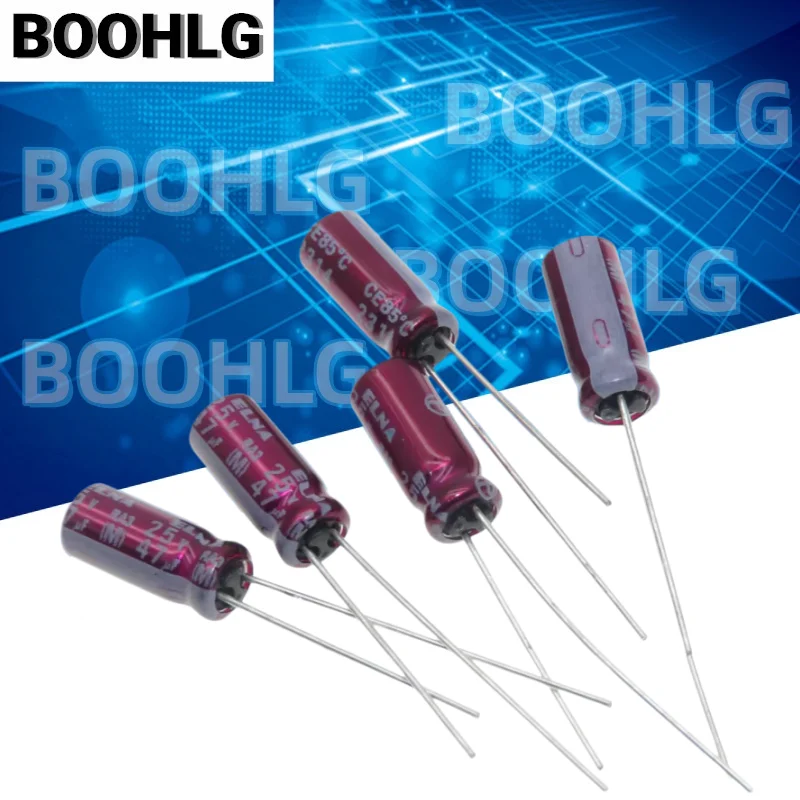 5PCS 47UF 25V Coupling Capacitor 25V 47UF 6X11 Poleless RBD Purple Red Robe