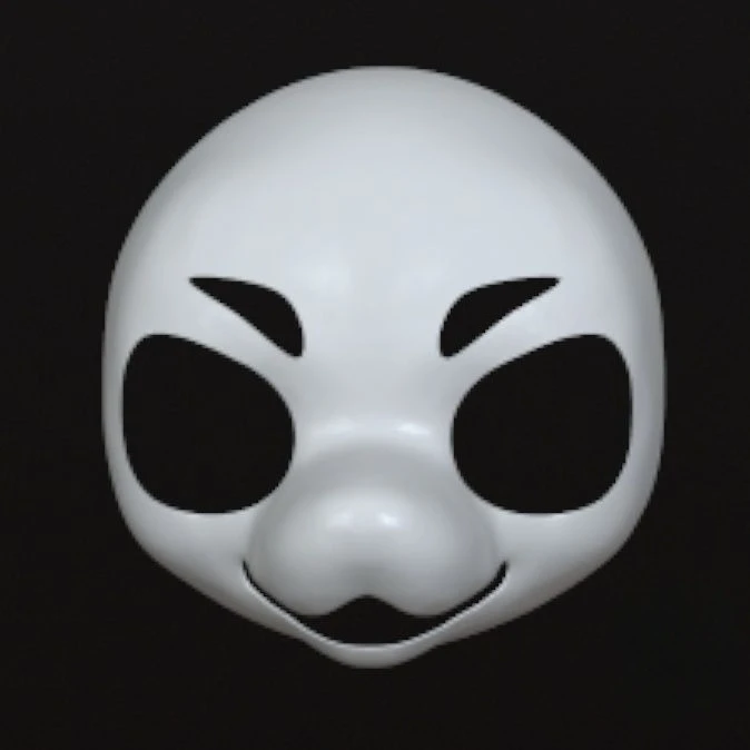 Original PLA 3D Printed Kemono Base Mask Animal Skull Handsome Furry Longnose Canine Skull