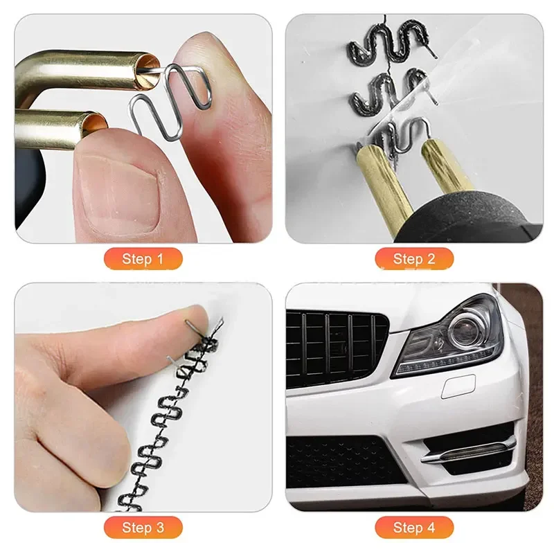 500 pçs/saco grampos quentes pára-choques reparação fio de soldagem para máquina de reparo pára-choques do carro painéis suportes da lâmpada plásticos 0.8/0.6mm