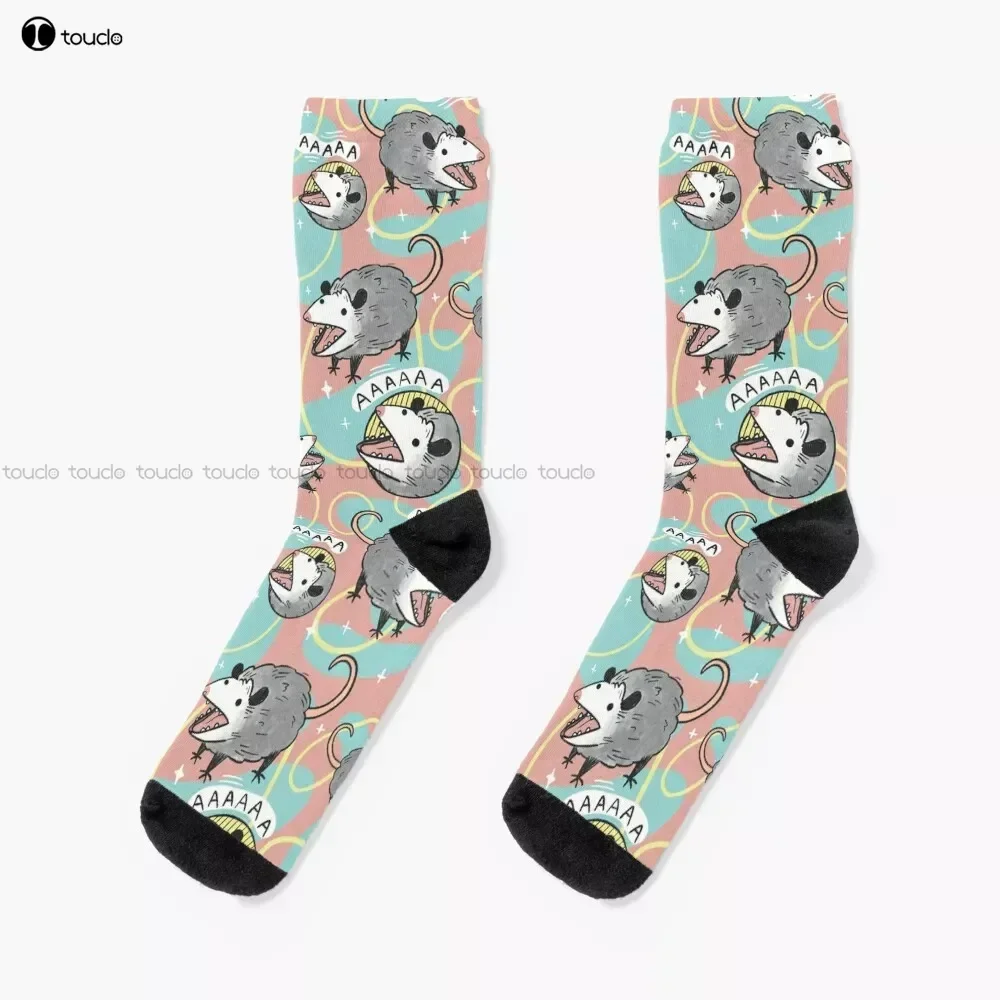 

Opossum Screm Possum, Scream, Screm, Meme Socks Personalized Custom Unisex Adult Teen Youth Socks 360° Digital Print Streetwear