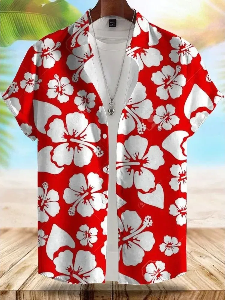 

Loose Printed Beach ort Sve irt Casual Comfortable Polyester Men's irt ort Sve Autumn Season Regular Fit