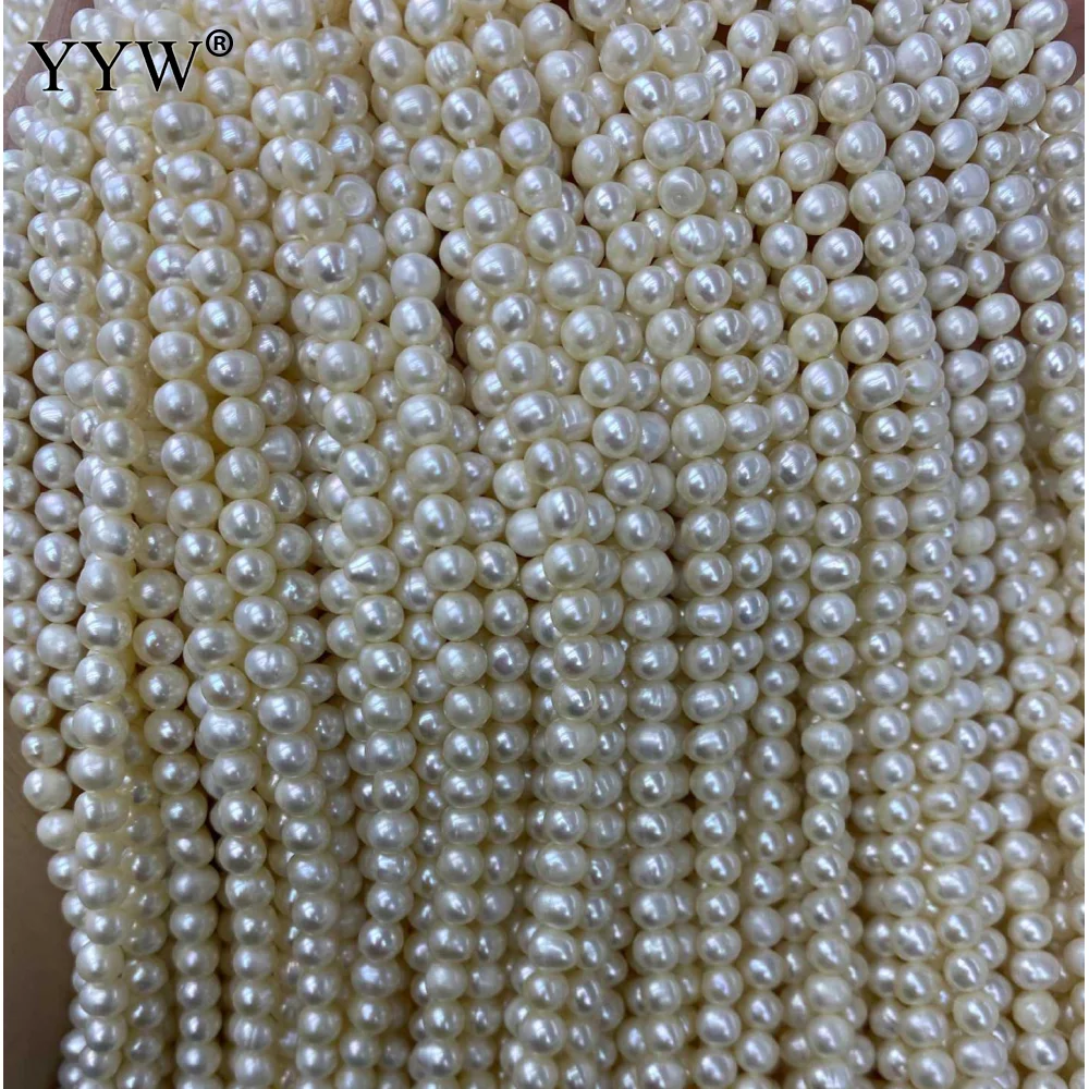 Grade AAA High-Quality Pearl Beads 100% Natural Freshwater Pearl White Round 4-5mm Bead Jewelry Making Diy Necklace Earring Bead