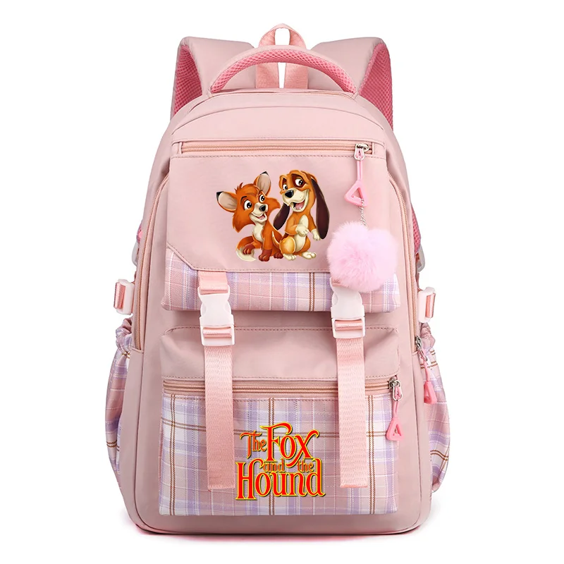 

MINISO Fox and Hound Women's Backpack Boys Girls Bookbag Bag Student Teenager Knapsack Schoolbag Rucksack Mochila