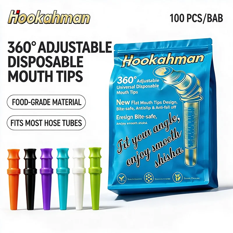 100Pcs/Pack 360° Adjustable Disposable Hookah Mouth Tips, Universal Shisha Mouthpiece, Fits Most Hookah Hose Tubes