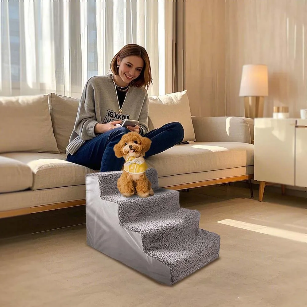 Pet Dog Stairs Couch Slope Ladder Assisted Climbing for Small to Large Dogs Teddy Bed Accessory