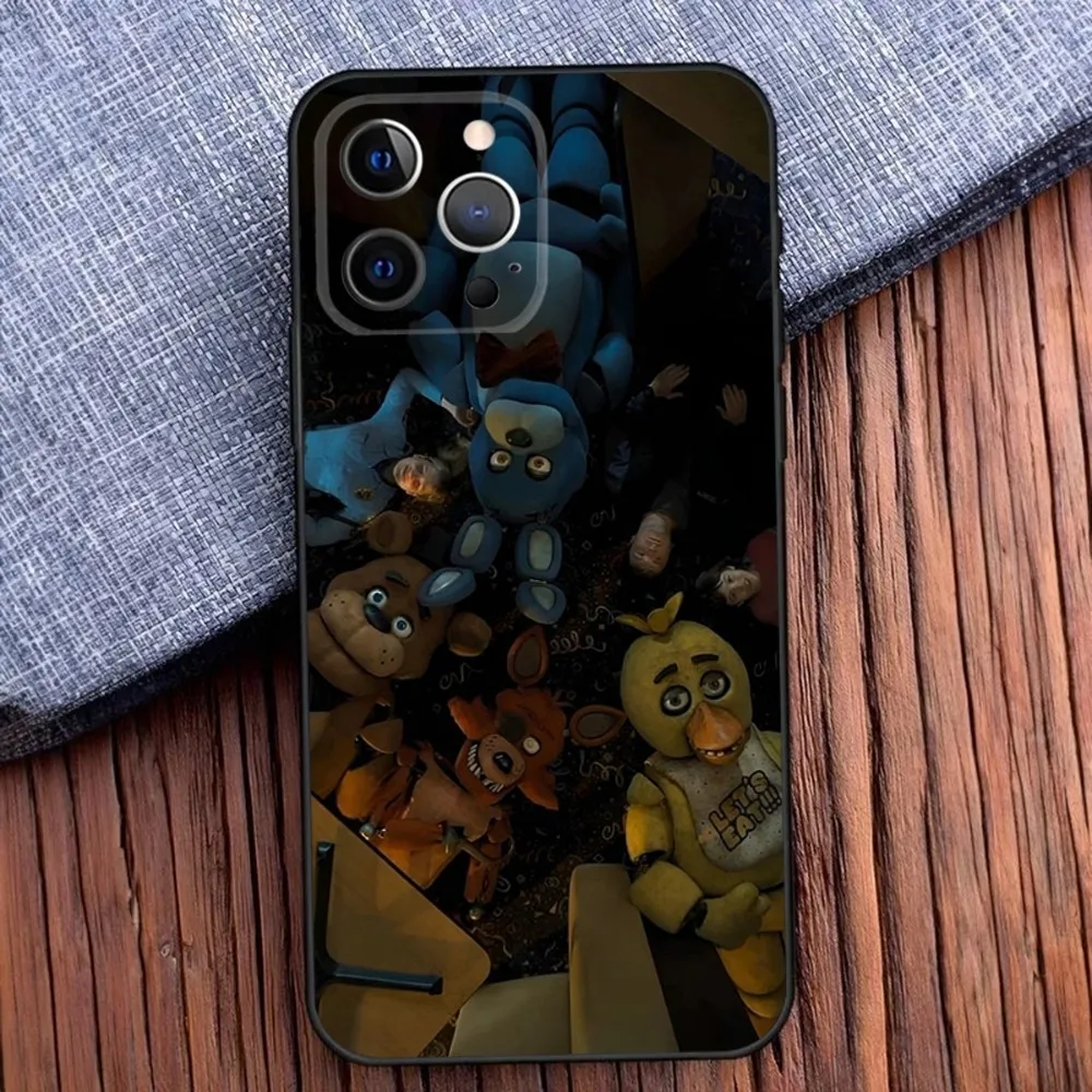 Fnaf F-Five-nights-At-Freddys Phone Case For iPhone 16,15,14,13,12,11,Pro,X,XS,Max,XR,Plus,Mini Black Soft Silicone Case