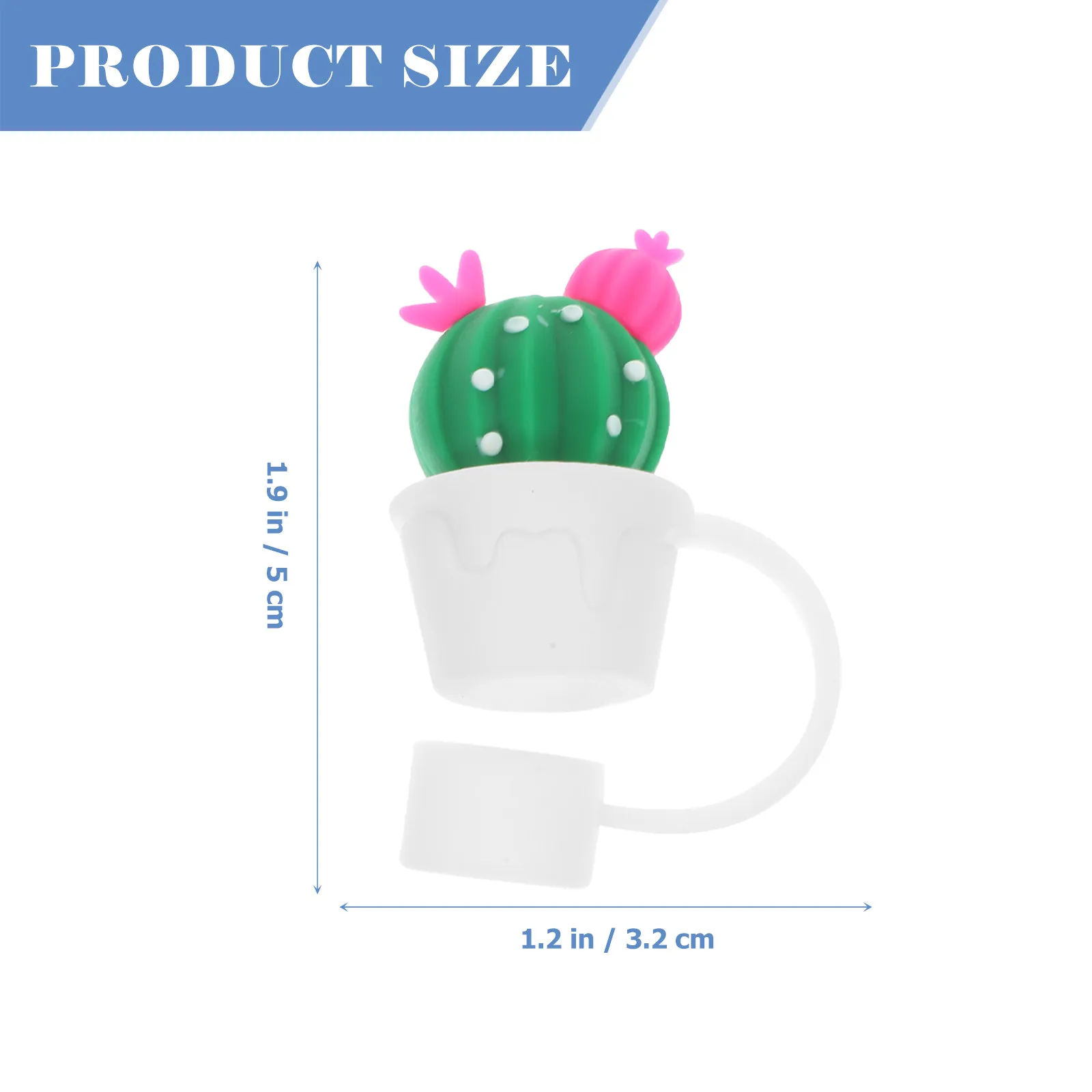 Reusable Silicone Straw Covers – 2pcs Cactus Design Dustproof Protective Caps for Party, Camping & Picnic