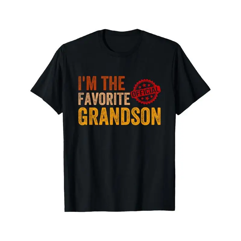 

Funny Favorite Grandson T-Shirt Men Boys Official Grandparents Gift Humorous Grandpa Grandma Love Tee Sarcastic Family Top