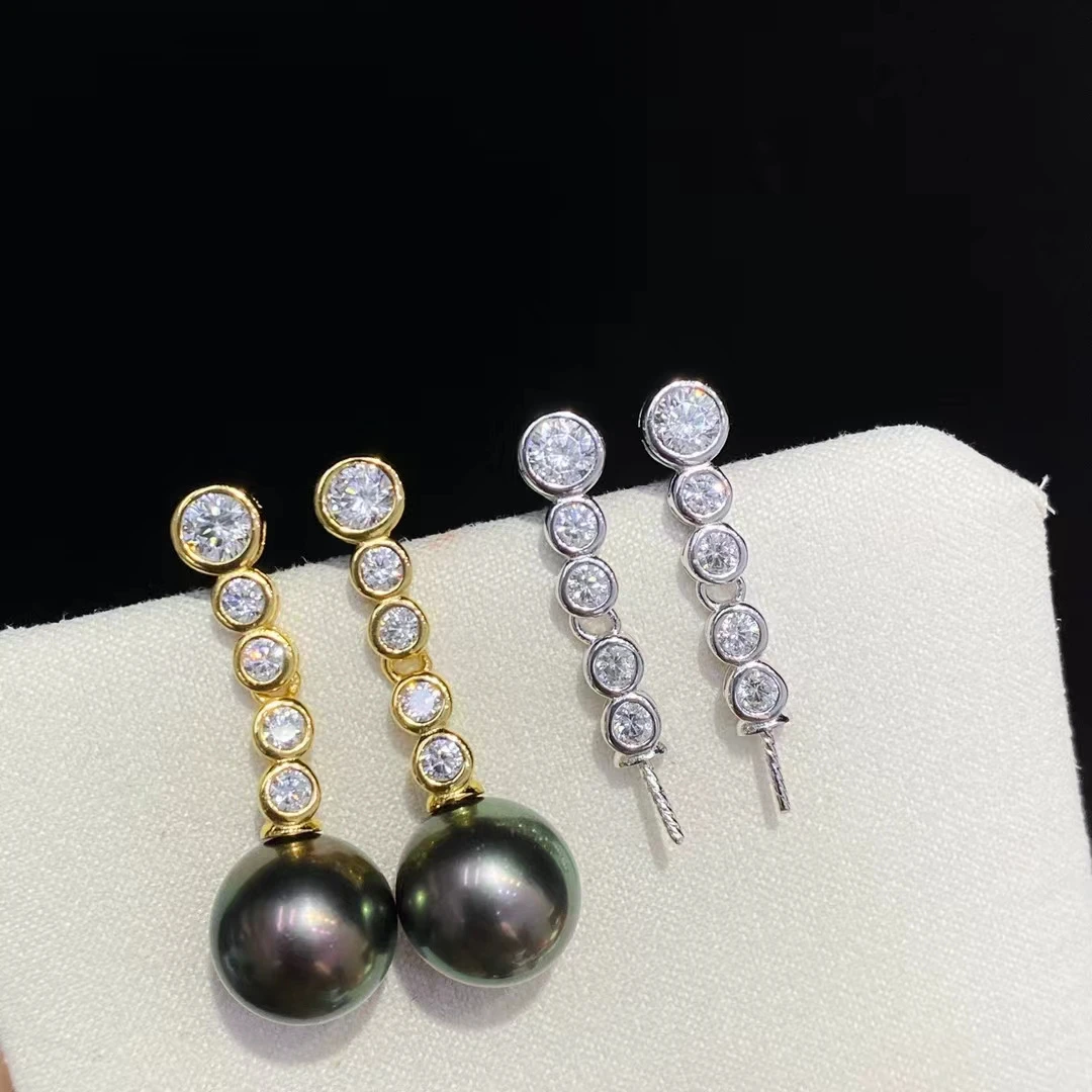 

Оптовая продажа, серьги из стерлингового серебра 925 пробы, фурнитура для крепления, базовые монтажные детали, аксессуар для жемчуга 9-10 мм, 5 пар/лот