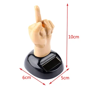 Solar Powered Mid finger shaking toy, car panel, dance toy, brown creative bobbleheads decorative ornament 12 Main Sales Slip of Abanar Head - №12