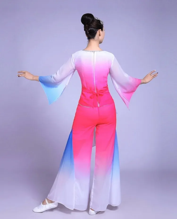 Ropa clásica de Hanfu de estilo chino para mujer, traje de baile nacional para fanáticos, ropa de rendimiento, Ropa de baile cuadrado