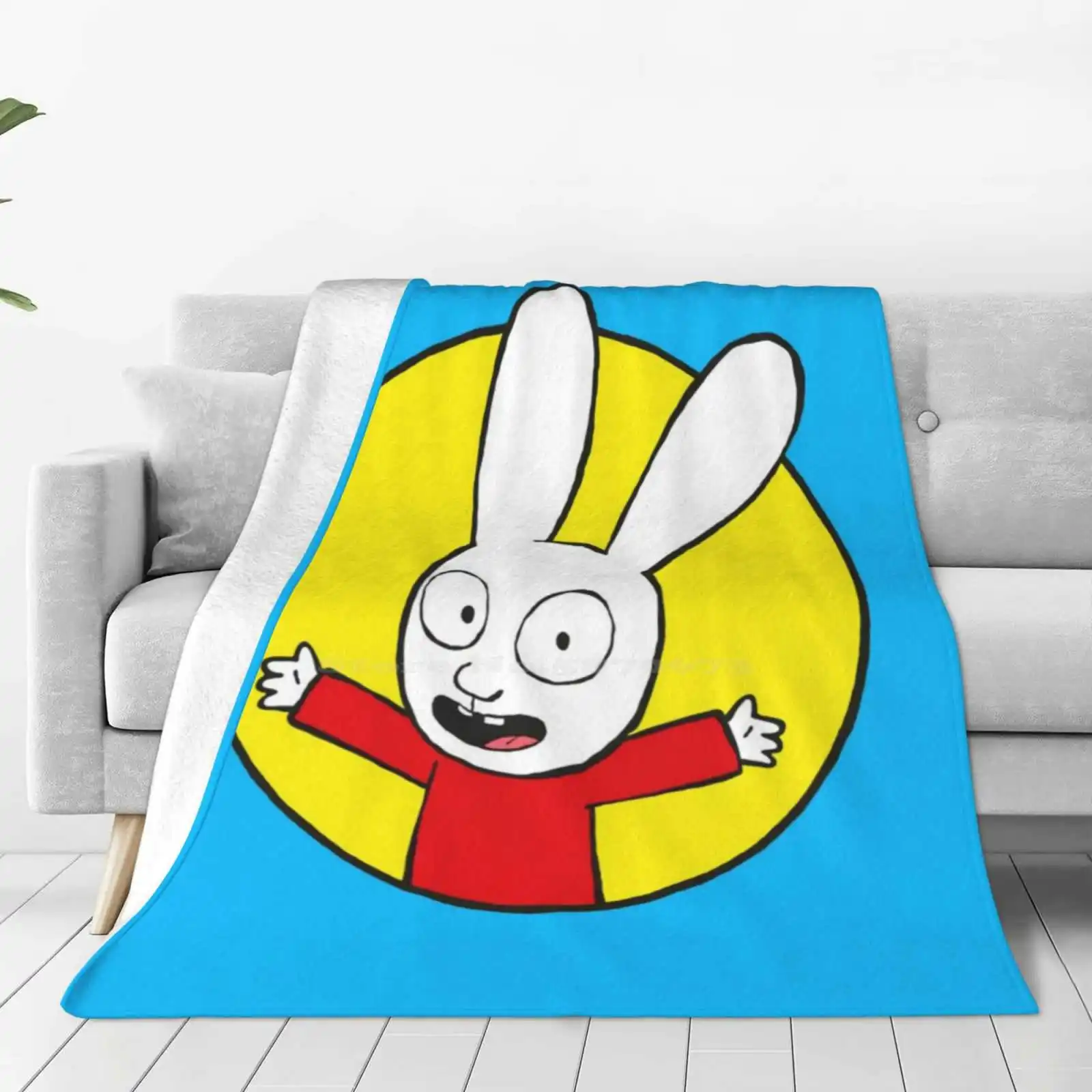 Simon Super Warm Soft Blankets On Sofa/Bed/Travel Simon Rabbit Bunny Kids Cartoon Show