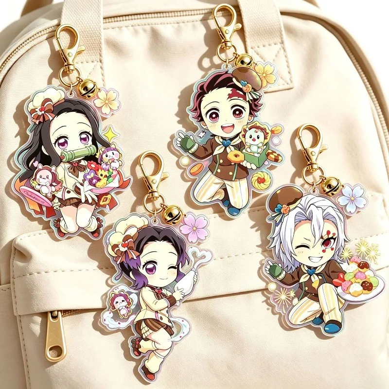Demon Slayer: Kimetsu No Yaiba Nezuko Versión Q Llavero Acrílico Láser Colorido Colgante de Alta Calidad para Mochila Regalo