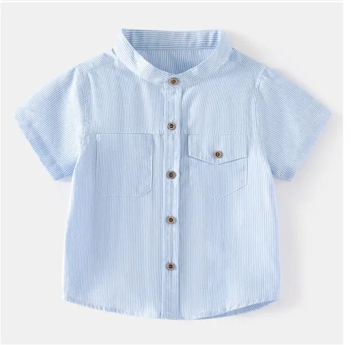 baby stand collar shirt 100% cotton white top