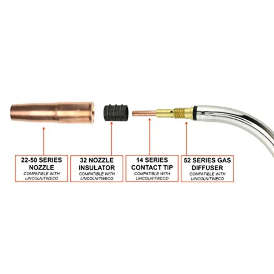 SA 250 Amp MIG Torch with 12 Feet Cable and Two-Pin Signal Connector for Industrial Welding Applications - High-Performance Dur