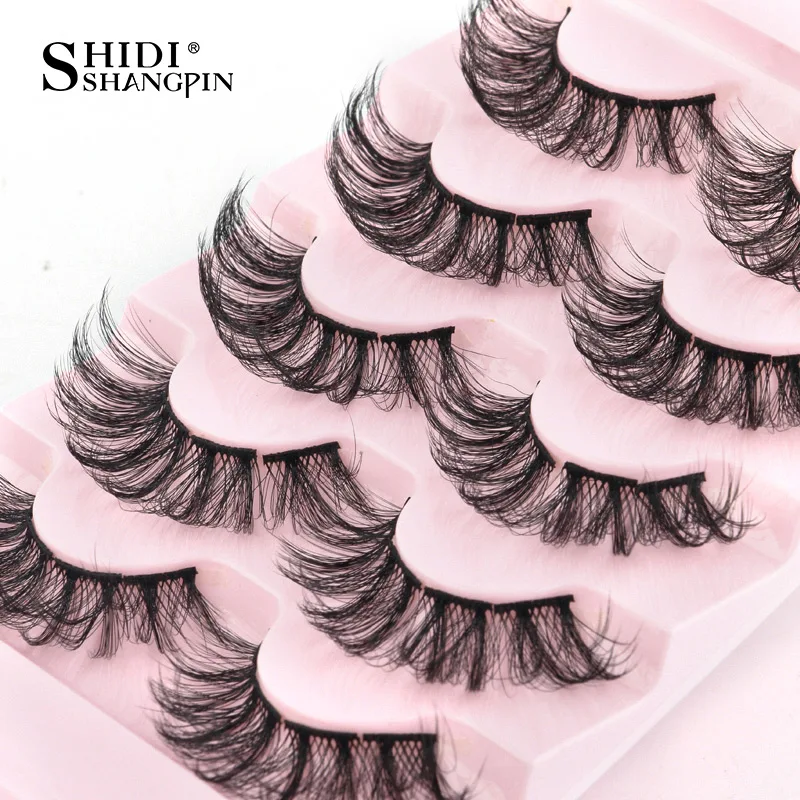 SHIDISHANGPIN-Extensão dos Cílios Suave Segmentada, 3D Mink Lashes, Natural Fluffy, Faux Cils Maquiagem, reutilizável, 3 Pares, 5 Pares, 10 Pares