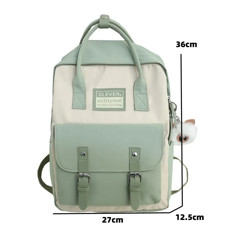 Women Nylon Backpack Candy Color Waterproof School Bags for Teenagers Girls Patchwork Portable Backpack Female Rucksack Mochila