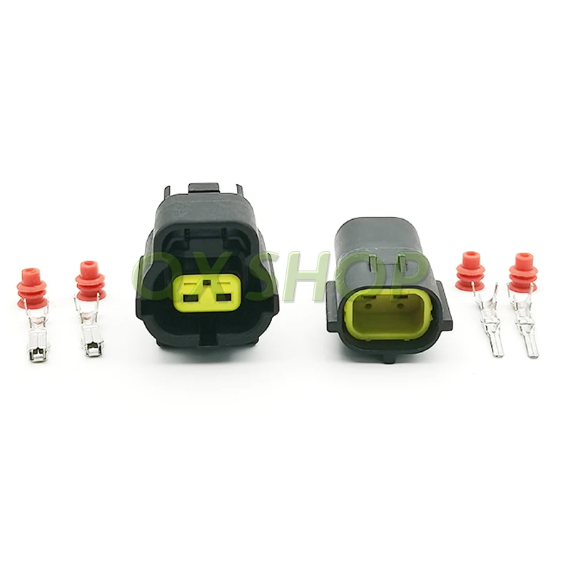 1 Set 2-Pin Excavator plug ,For Sany、Hyundai、KOBELCO SK75 200 250 300 350 solenoid valve plug connector 174354-2 174352-2