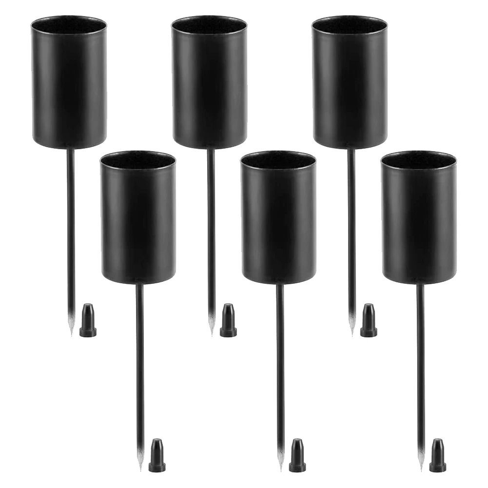 Candle Holders, Advent Wreath, Candle Sticks, Advent Wreath, Candle Holder, Taper Candles with Skewer, 6Pcs Black