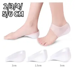 1Pair Invisible Height Increased Insole Silicone Heel Socks for Women Men insoles 2-6cm insoles for plantar fasciitis shoe sole