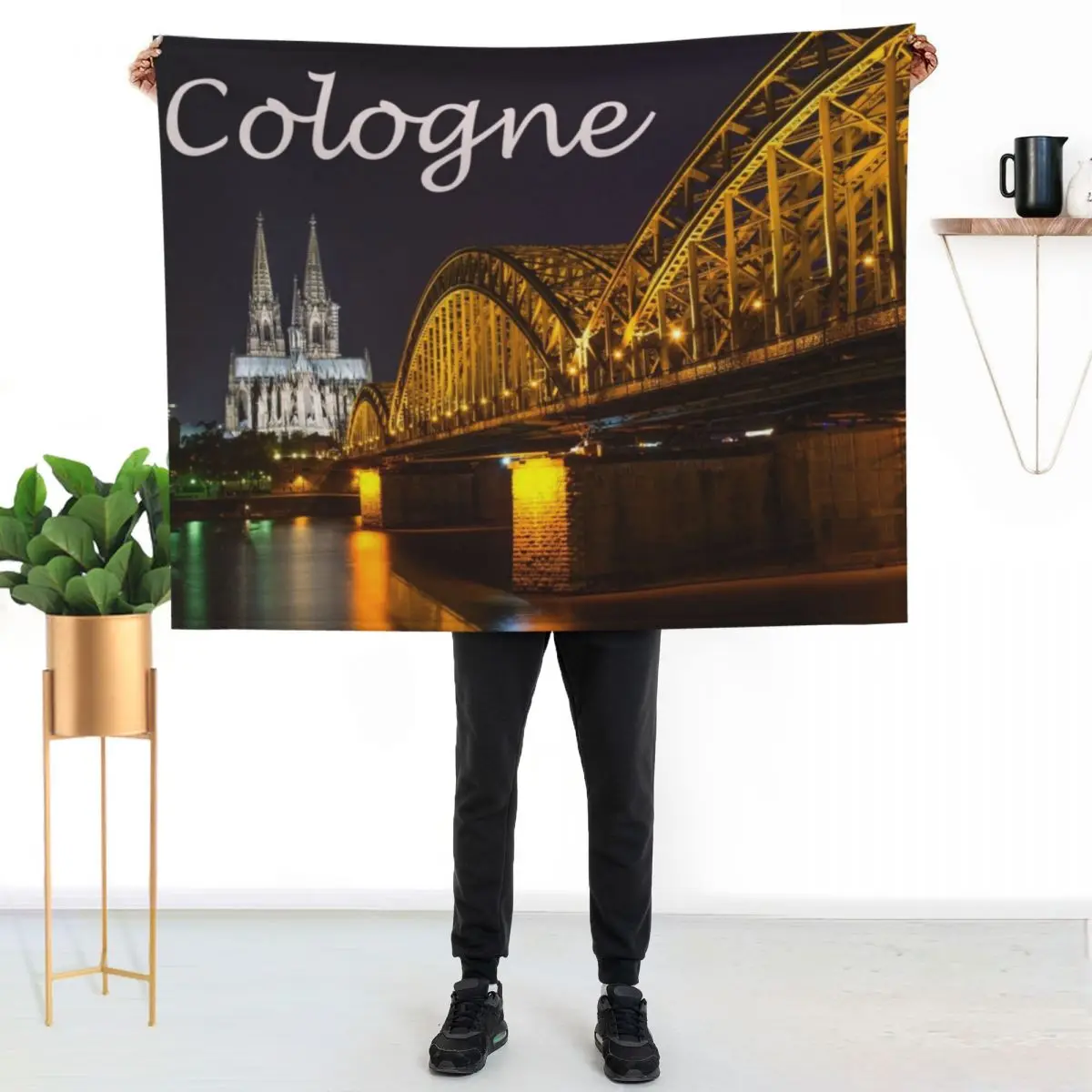 Cologne Cathedral at Night - Stunning Photograph Throw Blanket Hair Fashion Sofas cosplay anime Decoratives Polar Warm Blankets
