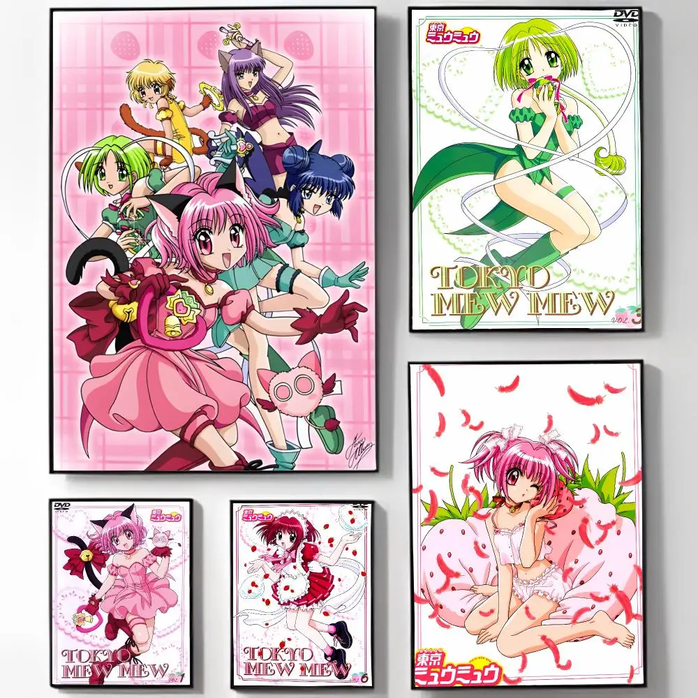 Magical Girl Sweet T-Tokyo Mew Mew Poster High-definition Art Sticker Self Adhesive Waterproof Home Decoration