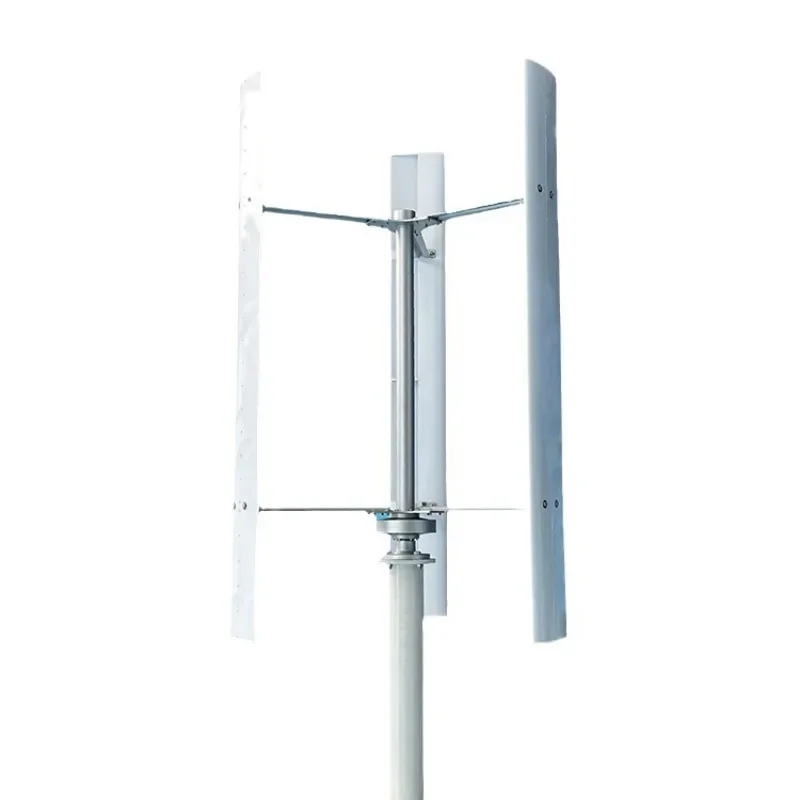 Vertical axis 200W small wind energy wind turbine, wind-solar hybrid power generation street light system for outdoor monitoring