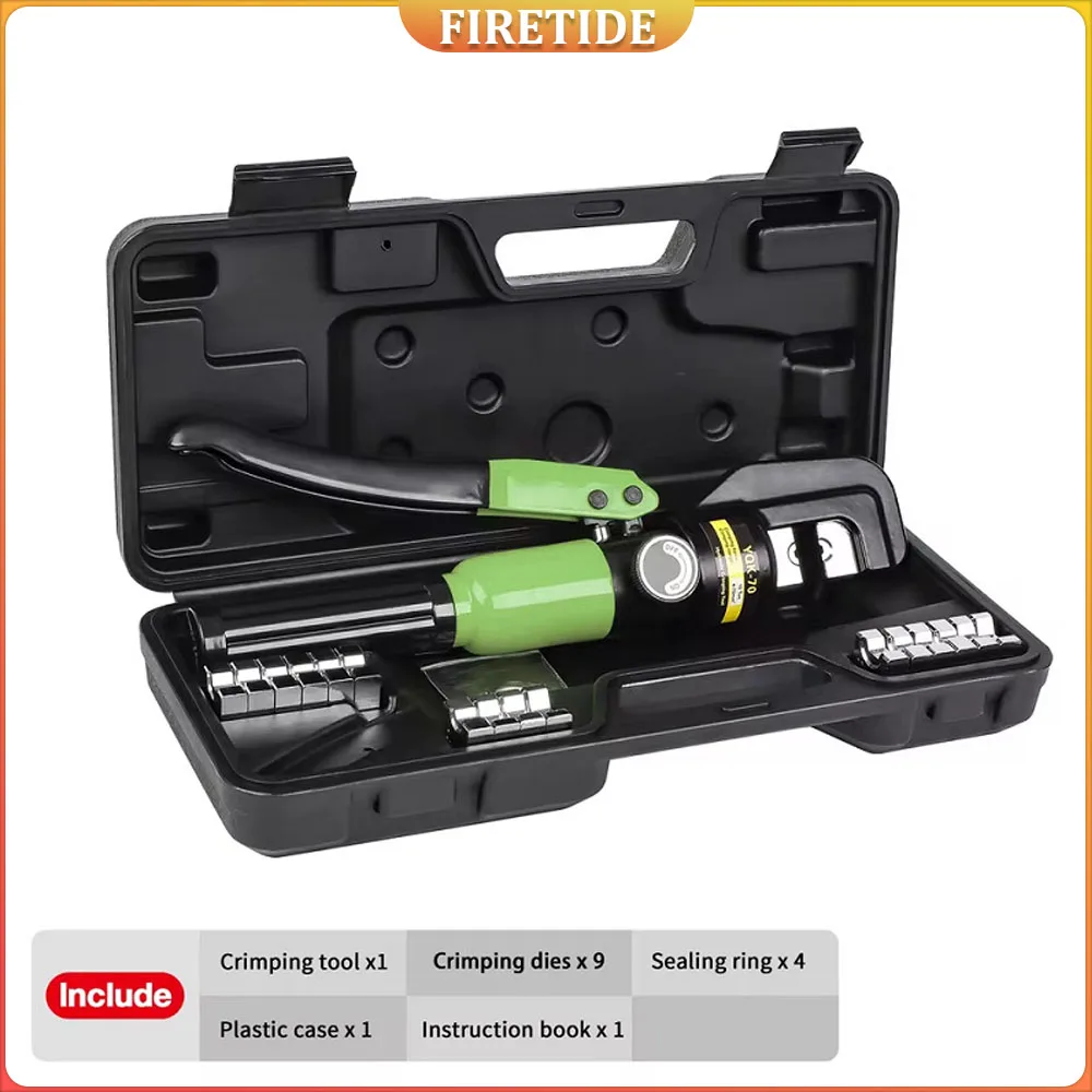 家庭用油圧圧着工具、ワイヤーターミナルラグツール、8組のダイス付き、手動油圧圧着工具、ケーブルラグ用