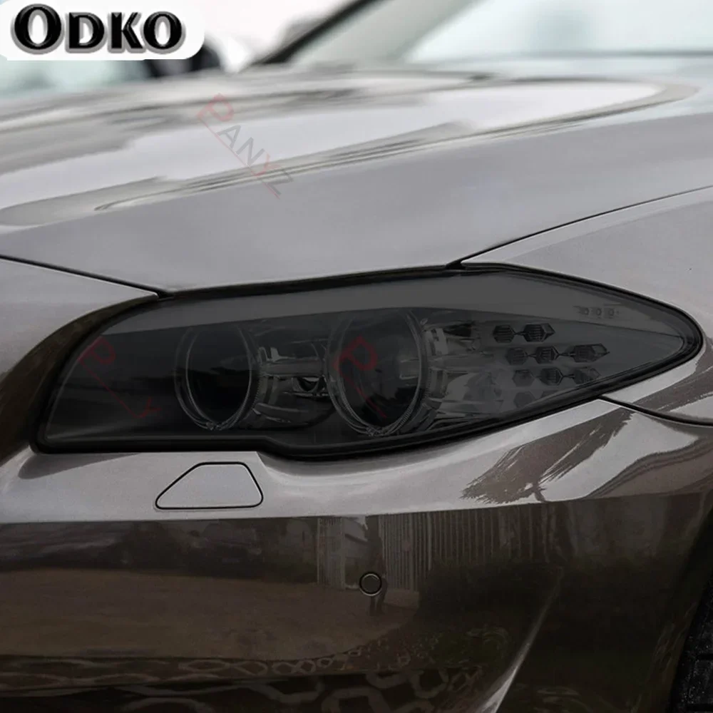 2 Pcs For BMW 5 Series GT F07 F10 F11 G30 G31 Car Headlight Protective Film Headlamp Transparent Black TTPU Protective