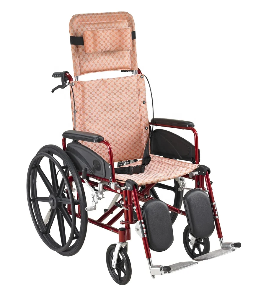 

#@ Hot Sale High Back Aluminum Manual Wheelchair Elevating Leg Rest Reclining Feature Capacity for Hospital Use Home