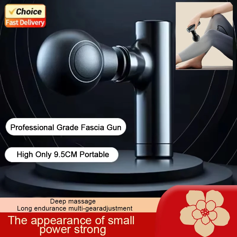 

Small household rechargeable electric fascia gun with multiple functions can relieve muscle soreness and is a portable massager