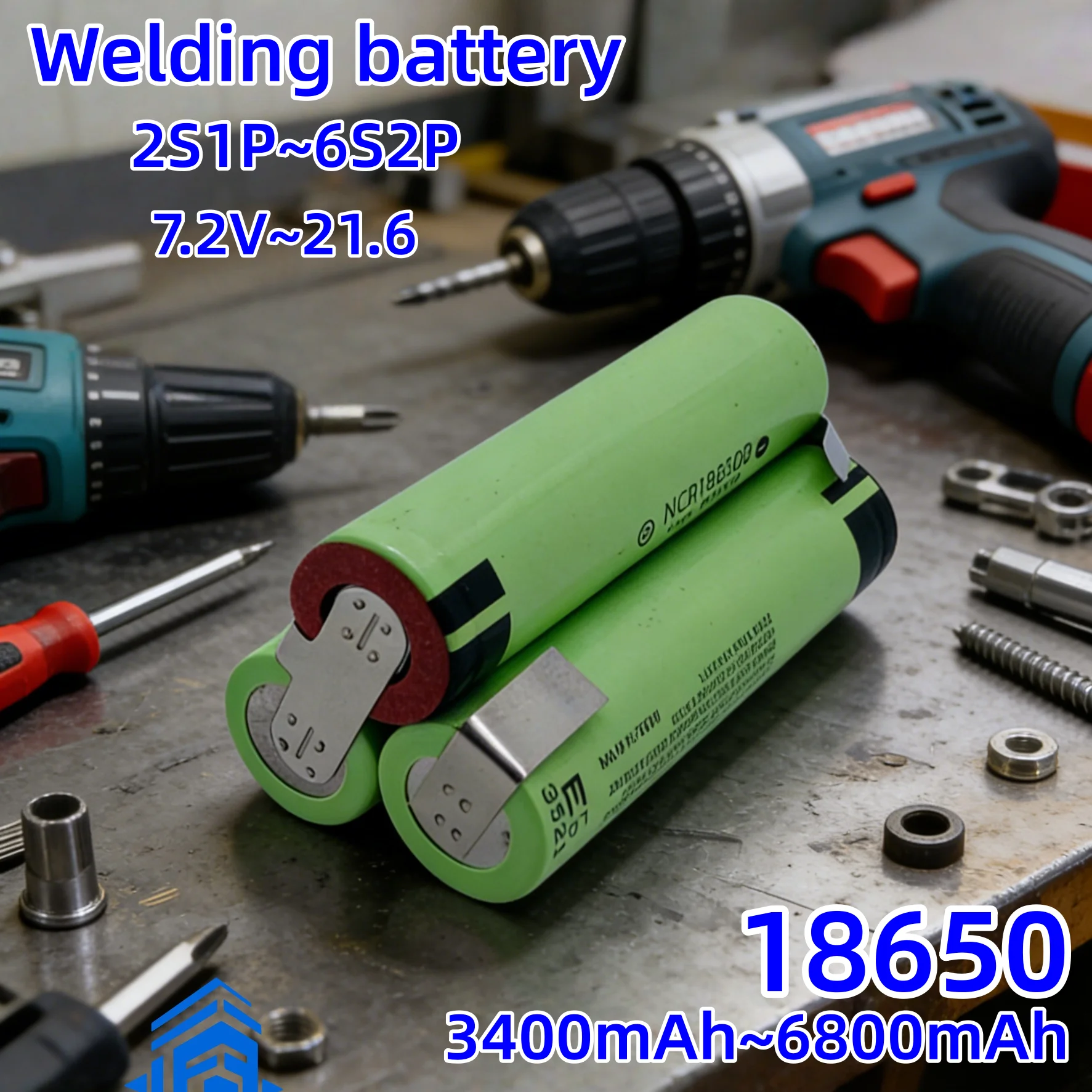 

Original welding battery NCR18650B 3400-6800mAh (2S1P-6S2P) used for tools and DIY equipment 7.2V~21.6V