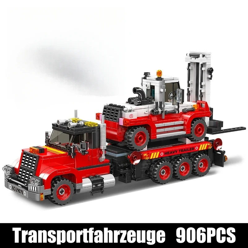 906 Stücke 24079 Technische Lkw Spielzeug Die Gabelstapler Transport Lkw Baustein Montage Auto Ziegel Set Kinder Weihnachtsgeschenk