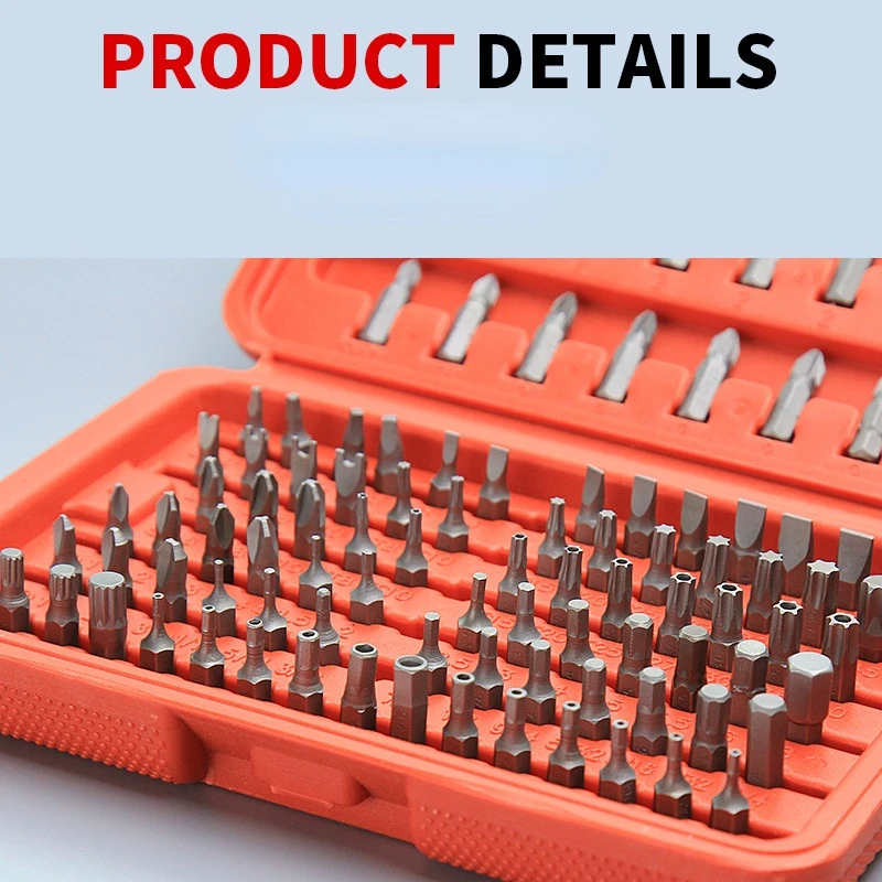 100pcs Set Screwdriver Precision 1/4 Inch Slotted Phillips Hex Screw Nuts Bits Multifunction Hand Tool Kit Household Repair Tool