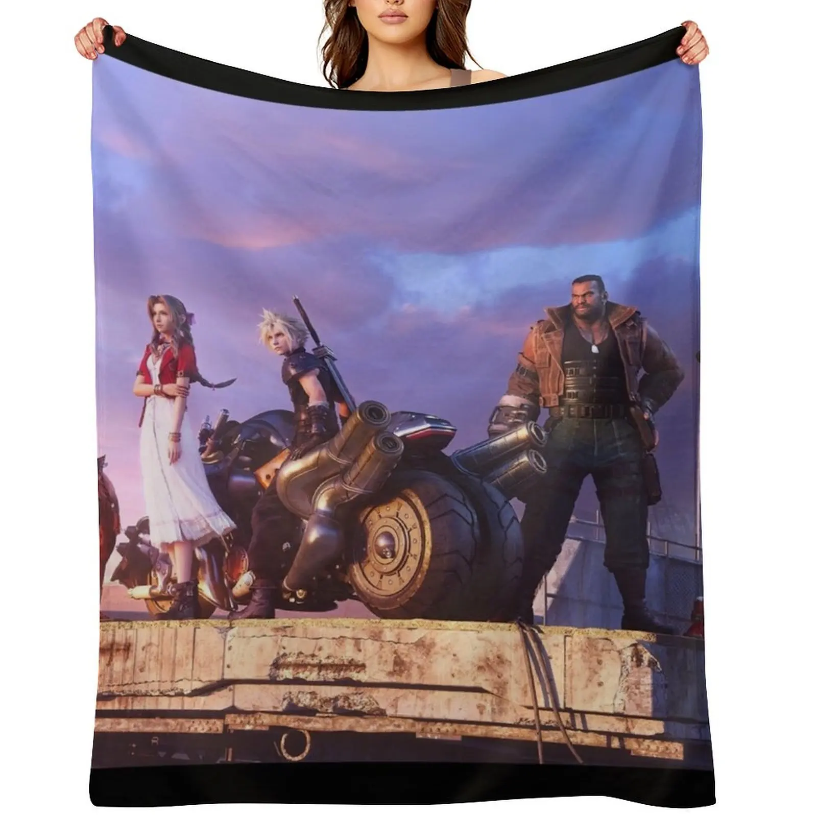 

FFVII Cloud & Cast Throw Blanket Fashion Sofas Soft Plaid Luxury St Softest Blankets
