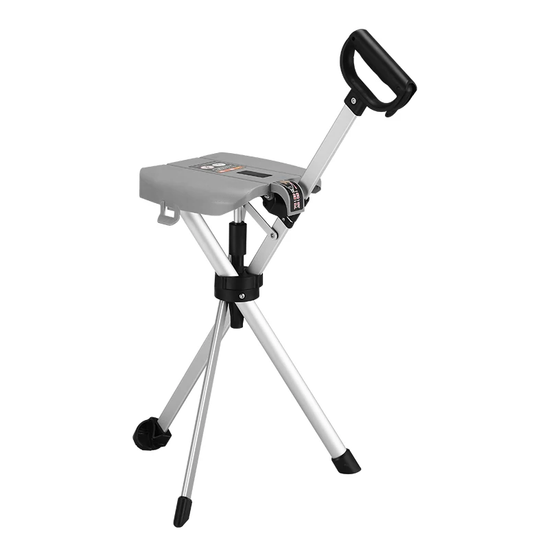 Elderly Walking Stick Crutch Stool Cane with Seat Brown 85cm