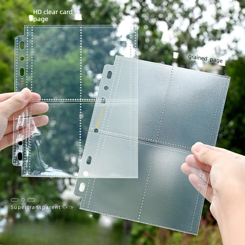 SINGBA 10pcs with 2 Divider Board Binder Pages A5 A4 Clear Matte Photocard Sleeve Sheets Acid Free PP Pages for PC Cards Pokemon view 5