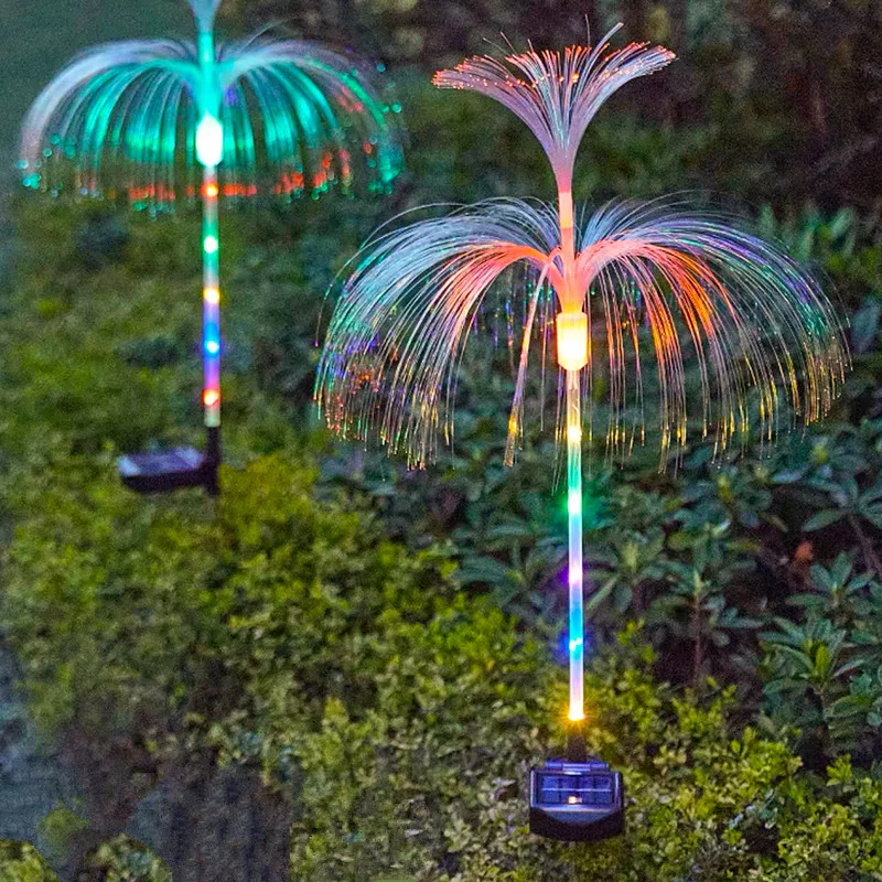 Solar-Powered Double-Layer Lights  Jellyfish Lights 2-Layer 7 Colors Outdoor Garden Festival Decor Lawn Decoration