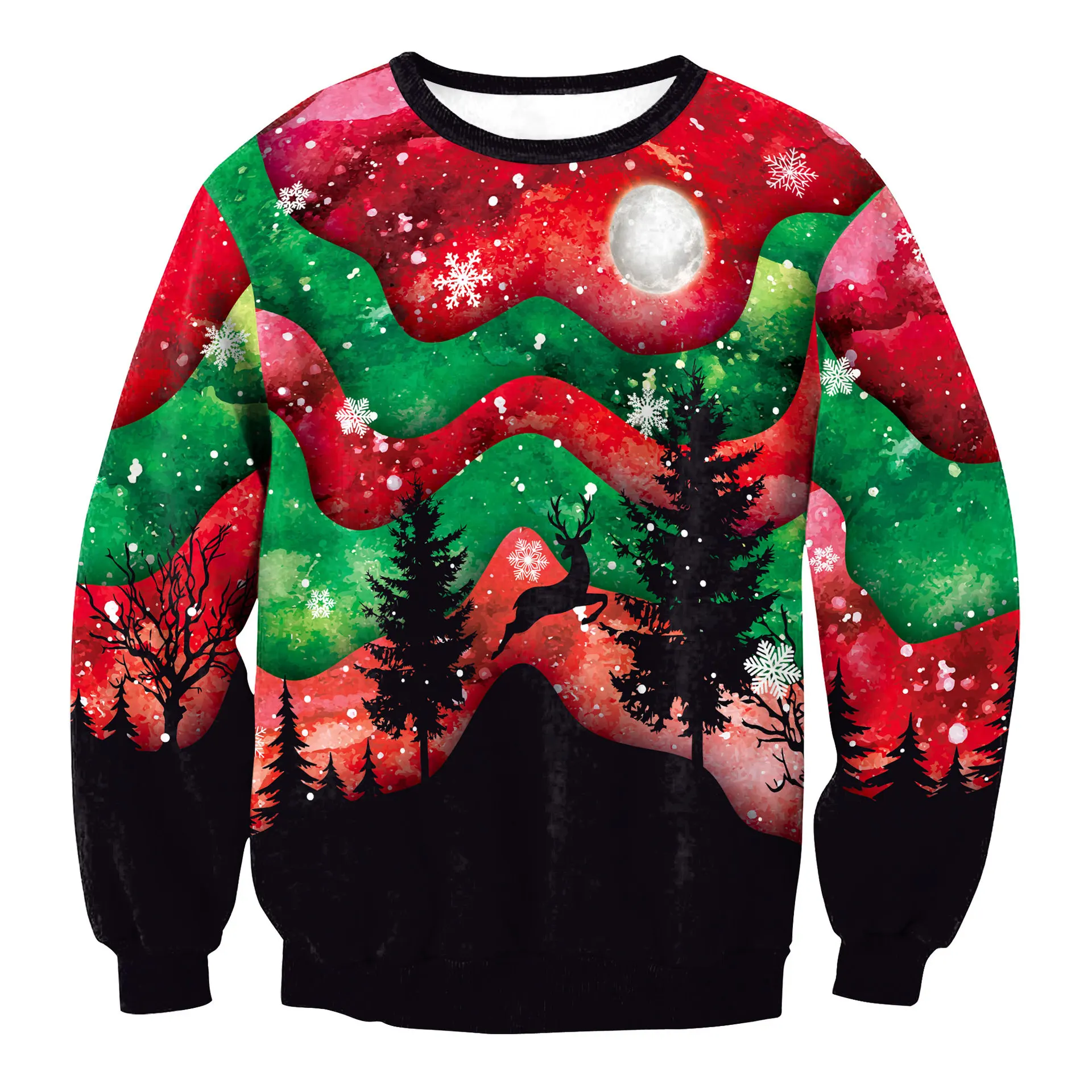 

Men Women Christmas Sweatshirt 3D Novelty Print Ugly Christmas Sweater Unisex Pullover Holiday Party Tacky Xmas Jumper Tops