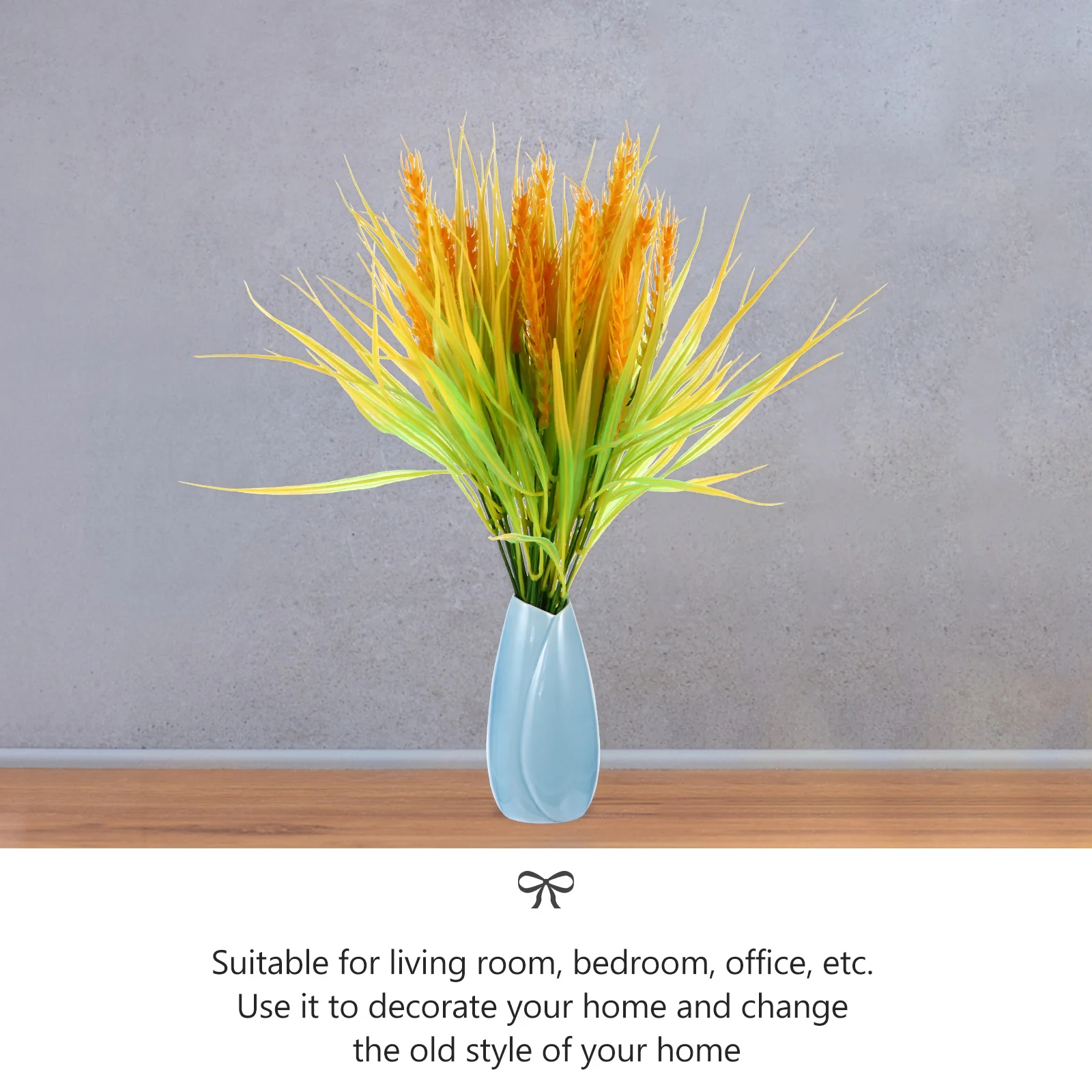 

4pcs Artificial Wheat Ears Realistic Simulation Stalks For Home Office Decor Bouquet Arrangement Fake Grasses Bundle