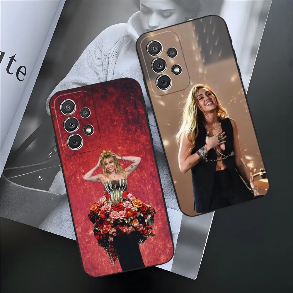 Idol Miley Cyrus Phone Case for Samsung Galaxy S23 Ultra S24 S22 S20 Fe S21 Plus A54 A34 A24 A53 M54 Note 20 Back Cover