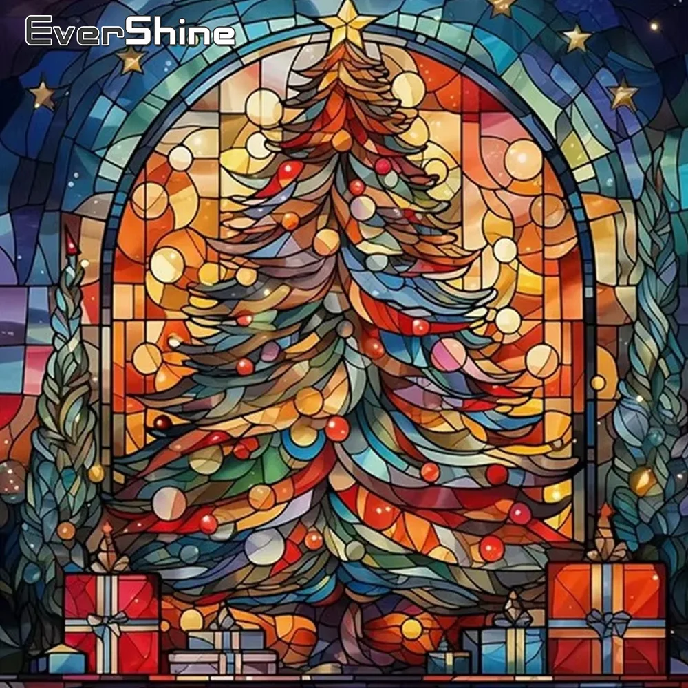 Evershine DIY Landscape Diamond Painting Christmas Tree Full Square Round Mosaic Needlework Embroidery Child Gift