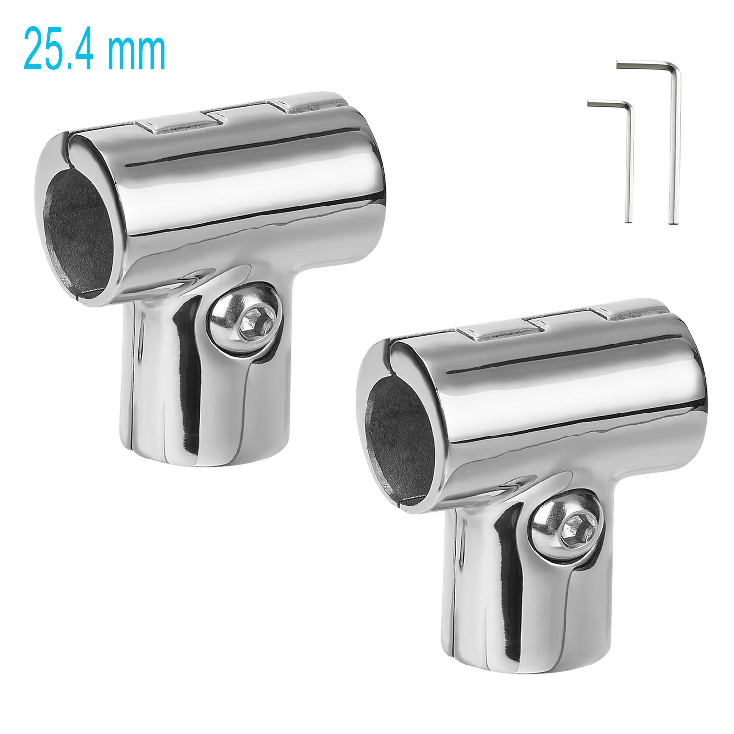 Marine Heavy Duty 90 Degree 316 Ss Hinged Handrail Tee Fitting, Boat Hand Rail Detachable Tee for 1 inch(25.4 mm) Tubing