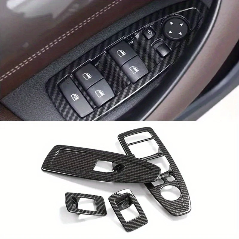 

Комплект из 4 предметов для интерьера автомобиля (левый руль), подходит для BMW X1 X2 2016-2022, текстурированный ABS-пластик под карбон