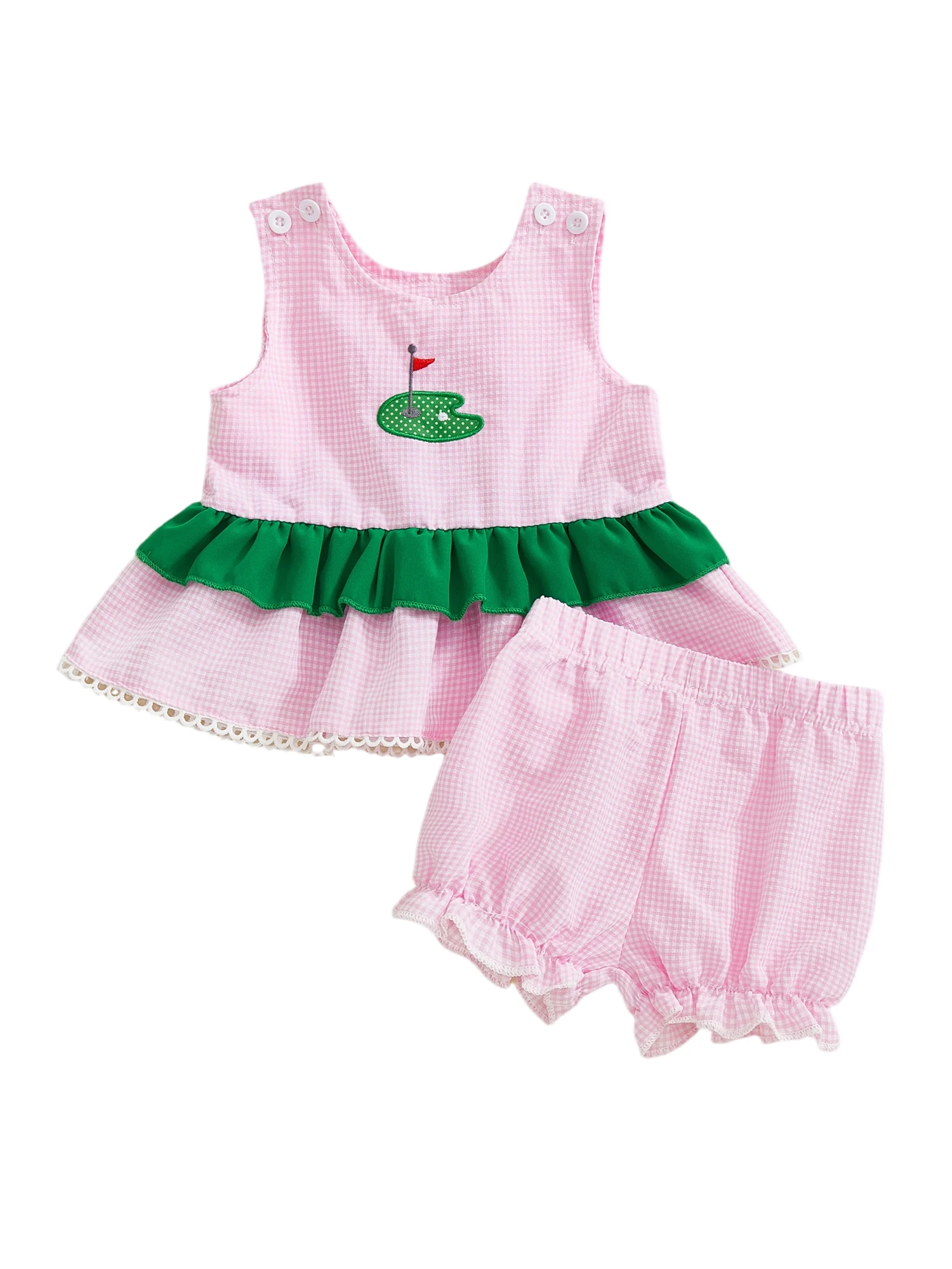 

Adorable Baby Girls Floral Print Ruffle Sleeve Tunic Tops and Denim Shorts Set for Summer Beach Outfits